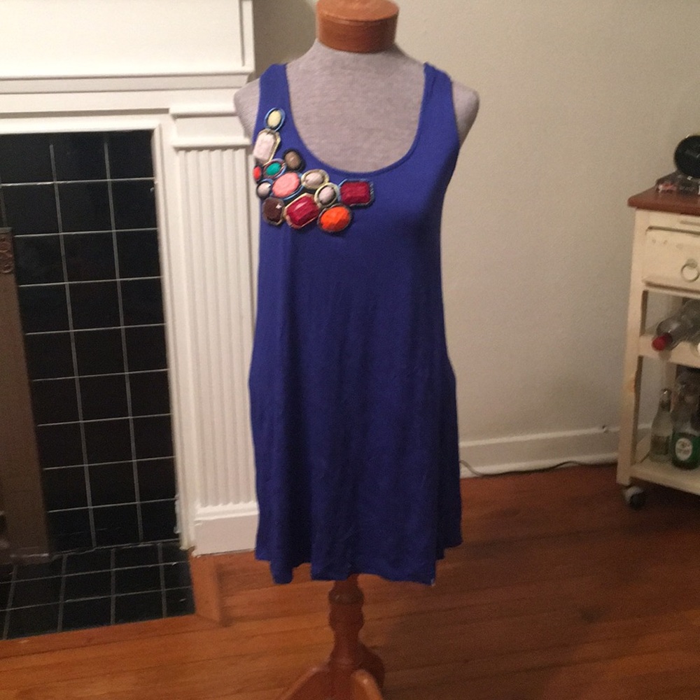 Beautiful royal blue and gemstone dress